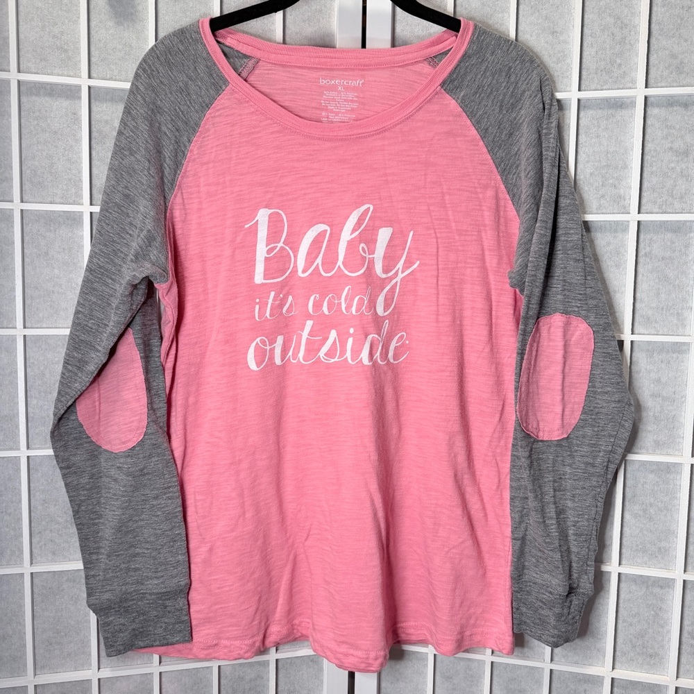 Boxercraft Pink and Gray Long Sleeve Tee